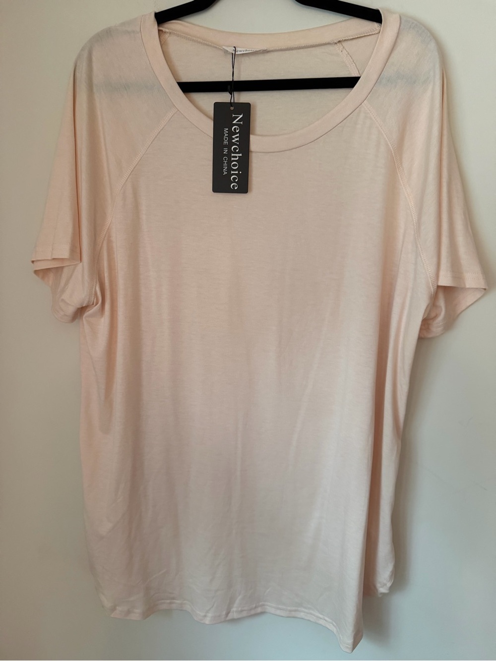 Newchoice Womens 2XL Blush Pink Crew Neck Short Sleeve T-Shirt NWT Soft Top